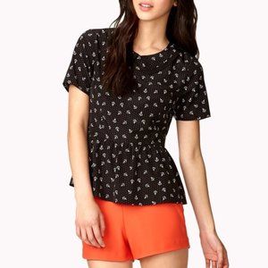 EUC Forever 21  black peplum top size L